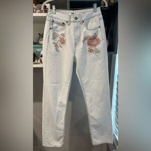 Tokyo Darling High Waisted Embroidered Light Wash Jeans
